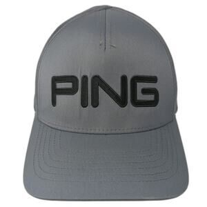 PING Baseball Cap Gray XL Flexfit Performance Golf Hat Embroidered Structured